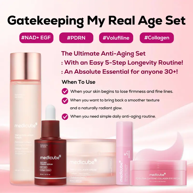5-Step Anti-Aging Skincare Set with PDRN, Collagen, NAD+ & EGF