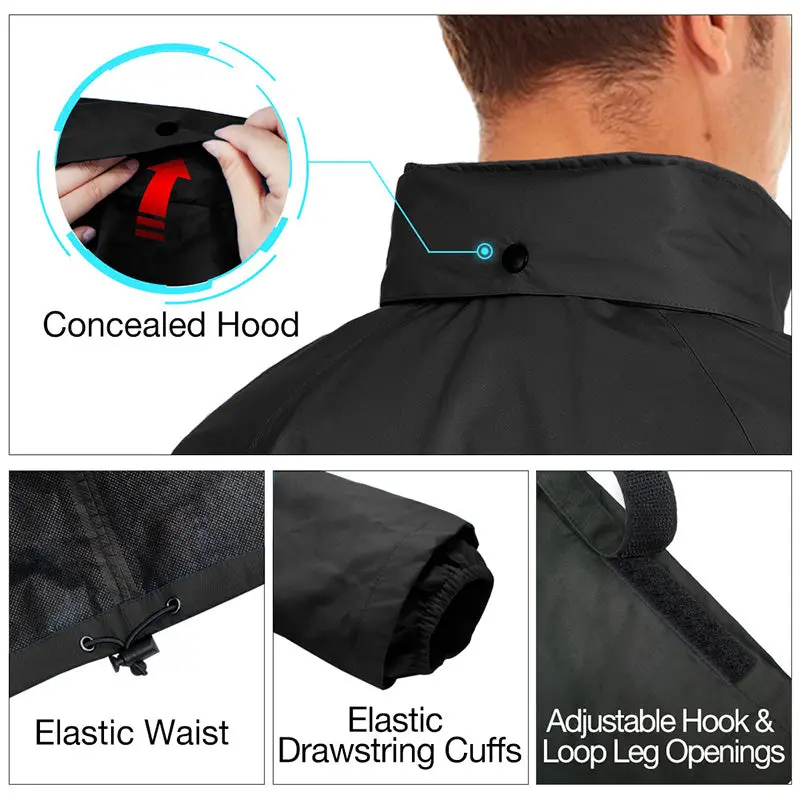 Lightweight Waterproof Rain Suit, Breathable Jacket & Pants Set
