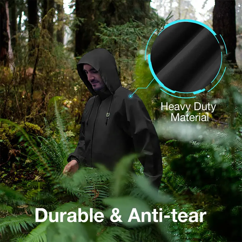 Lightweight Waterproof Rain Suit, Breathable Jacket & Pants Set